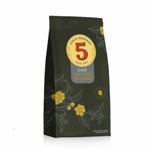 Café Tostado Natural en Grano 5 Hispanos 1kg